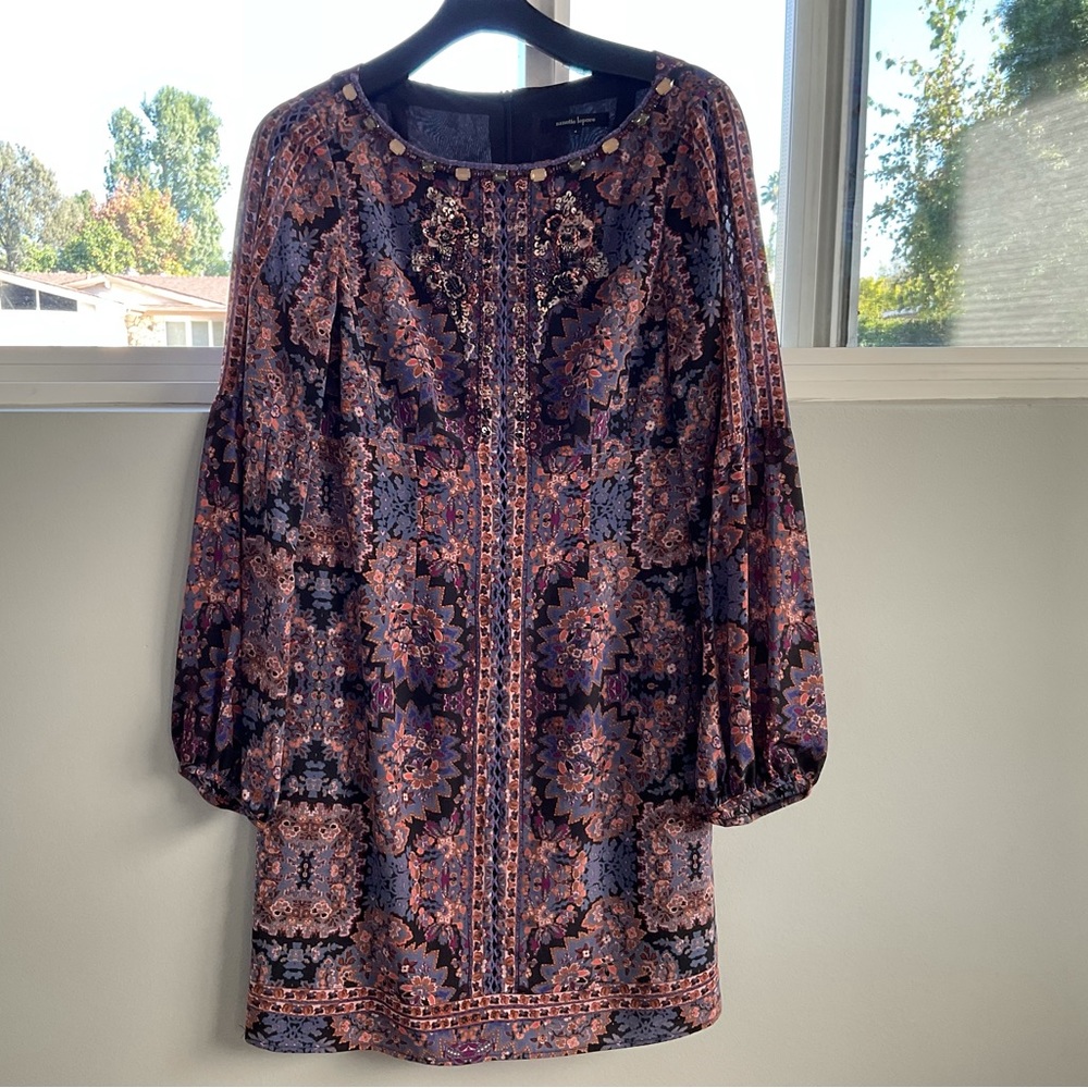 Nanette Lepore embellished printed dress, pre-loved!